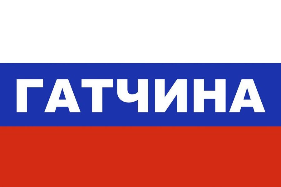 Флаг триколор Гатчина 90x135 большой
