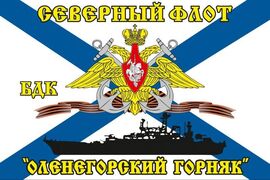 Флаг Северный флот БДК «Оленегорский Горняк» 90х135 большой