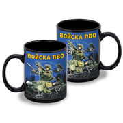 Кружка принт Войск ПВО (Черная)