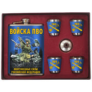 Подарочный набор с фляжкой и стопками Войска ПВО ВС РФ (260 мл, 4х50 мл) 